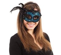 Bristol Novelty - Masque SIDE FEATHER - Adulte Taille unique Bleu