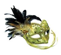 Bristol Novelty – Masque TRESSE Adulte Taille unique Or/Noir