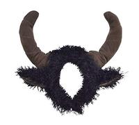 Bristol Novelty Serre-tête MD231 Cornes de taureau Fausse fourrure Halloween Marron/Noir