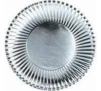 Bristol Novelty - Métallique - Assiette jetable, papier pack de 10 BN6083 (18 cm) (Argent)