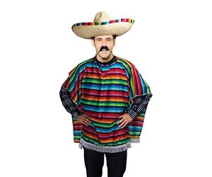 Bristol Novelty Mexican Poncho Mexicain pour Adulte, AC560, Multi-Colour, Taille Unique Halloween