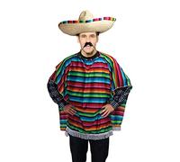 Bristol Novelty Mexican Poncho Mexicain pour Adulte, AC560, Multi-Colour, Taille Unique Halloween