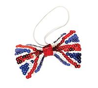 Bristol Novelty - Noeud PAILLETTES - Adulte (Taille unique) (Rouge/blanc/bleu)