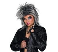 Bristol Novelty Novelty-BW185 BW185 Perruque de Rockstar, Gris/Noir, Taille Uniq