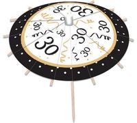 Bristol Novelty - Parapluies de cocktail, 30e anniversaire pack de 12 - Papier, bois BN2633 (taille unique) (noir/blanc/or)