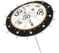 Bristol Novelty - Parapluies de cocktail, 50. Pack de 12 - Bois, papier BN2635 (taille unique) (Noir/Blanc/Or)