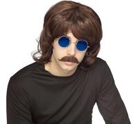 Bristol Novelty - Perruque "70's Shag" pour homme/femme unie BN5200 (Taille unique) (Marron)