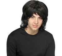 Bristol Novelty - Perruque "70's Shag" pour hommes/femmes unie BN5200 (Taille unique) (Noir)