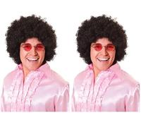 Bristol Novelty - Perruque AFRO - Homme (Taille unique) (Noir) (Lot de 2)