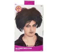 Bristol Novelty Perruque ébouriffée de rock star des années 80, Men, BW732, Blac