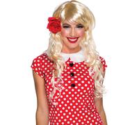 Bristol Novelty Perruque Femme à Cheveux Longs Bouclés avec Frange BN1862 (Taille Unique) (Blonde)