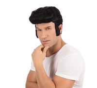 Bristol Novelty - Perruque Grease BW686B Adulte Costume Danny 50s Noir (avec emballage)