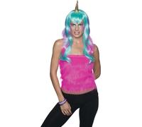 Bristol Novelty - Perruque Homme/Femme Unie BN5277 (Taille Unique) (Rose/Bleu)