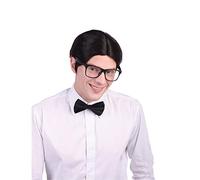 Bristol Novelty BW751 Perruque de nerd pour homme, noire, taille unique Halloween