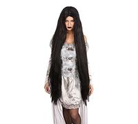 Bristol Novelty Perruque longue 100 cm BW209 Noire Taille unique Halloween Carnaval