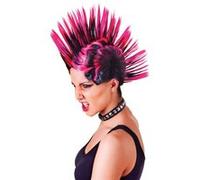 Bristol Novelty - Perruque Mohican - Femme (Taille unique) (Noir / rose) - UTBN433 Noir / Rose