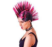 Bristol Novelty Perruque Mohican pour Femme BN433 (Taille Unique) (Noir/Rose)