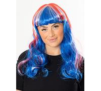 Bristol Novelty- Perruque Union Jack pour Femme Longue, BW974, Multicolore, Taille Unique Halloween