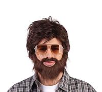 Perruque brune Hangover et la barbe. Halloween
