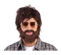 Bristol Novelty Ensemble de perruques unie Vegas avec barbe BN1859 (taille unique) (Marron)