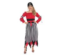 Bristol Novelty Pirate pourpre pour adulte (taille S), Women, AF165S, Red, Black, White, 8-10 Halloween, Carnaval