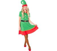 Bristol Novelty - Robe de costume - Femme BN6198 (S) (Vert/Rouge)