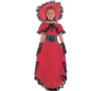 Bristol Novelty - Robe de déguisement "Scarlett" pour fille BN722 (M) (Rouge/Noir)