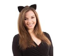 Bristol Novelty- Serre-tête avec Oreilles de Chat, MD228, Noir, Taille Unique