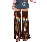 Bristol Novelty-X74903 Jambières à Franges avec Perles Style Hippie, 74903, Marron, Taille Unique Halloween