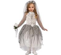 Bristol Novelty X75185 Costume de mariée squelette pour enfant, blanc/gris, tail