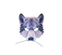 Bristol Novelty- Halloween Masque de Loup réaliste en Fourrure, X78180, Gris, Taille Unique