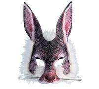 Bristol Novelty- Halloween Masque de Lapin réaliste en Fourrure, X78554, Multicolore, Taille Unique