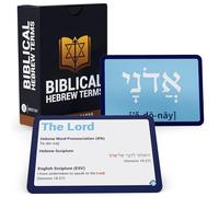 Briston Cartes flash de termes bibliques hébreu - 75 cartes pour apprendre l'hébreu et la langue biblique anglaise - Idéal pour l'étude de la Bible, les écoles, l'école à domicile, l'éducation