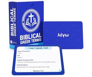 Briston Vocabulaire grec biblique 75 cartes flash - Apprenez l'anglais vers les Écritures grecques - Éducation à la traduction linguistique pour les écoles chrétiennes, l'école à domicile, les groupes