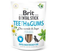 Brit Bâtonnets dentaires pour chien avec ingrédients pour soutenir les dents et les gencives, saveur camomille et sauge, 1 paquet de 7 bâtonnets
