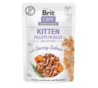 Brit Care Cat Pouch Kitten Filets de saumon en sauce enrichis de carottes et de romarin 85g x10