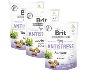 BRIT Care Dog Functional Snack Shrimp Anatistress Les friandises à base de crevettes pour lutter contre le stress 3x150 g