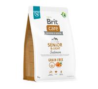 Brit Croquettes BRIT Care Grain-free Senior & Light – Sans céréales au saumon pour chiens âgés – 3 kg