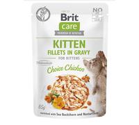 BRIT CARE Filets de poulet pour chatons en sauce, enrichis en argousier et en capucine, 85 g