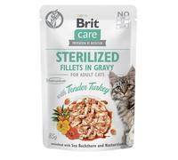 BRIT CARE Fillets in Gravy Pouch Sterilized Tender Turkey 24x85g