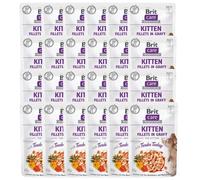 BRIT Care Fillets in gravy with tender turkey - dinde en sauce & sans céréales pour chatons - 24 x 85 g