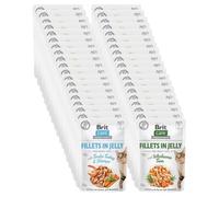 BRIT Care Fillets in Jelly, assortiment de saveurs : dinde et crevettes, thon, pour chat, 48 x 85 g