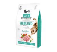 Brit Care Alimentation pour chat, sans céréales, stérilisé, santé urinaire, au poulet, 2 kg