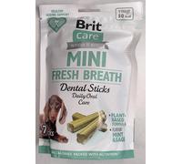 Brit Care Mini Fresh Breath Lot de 7 bâtonnets dentaires quotidiens à la menthe et à la sauge, formule à base de plantes, 120 g