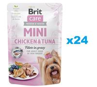 BRIT Care - Mini Sachets Poulet et Thon en sauce pour chiens de petites races - 24x85g