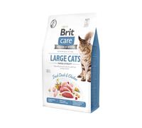 Brit Care Nourriture sèche pour grands chats, canard et poulet, hypoallergénique, nourriture sèche Superpremium pour chats adultes de grandes races