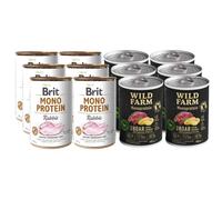 BRIT MONO PROTEIN LAPIN + WILD FARM Monoprotéine Sanglier 12x400g