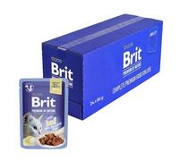 Brit Nourriture Humide de qualité supérieure pour Chats, Filets délicats en gelée avec bœuf, Nourriture pour Chat Riche en protéines, 24 x 85 g
