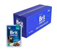 Brit Nourriture Humide de qualité supérieure pour Chats, Filets délicats en Sauce avec bœuf, Nourriture pour Chat Riche en protéines, 24 x 85 g
