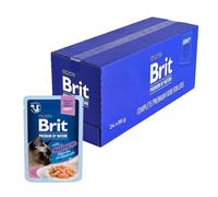 Brit Nourriture Humide de qualité supérieure pour Chats, Filets délicats en Sauce avec Saumon, Nourriture pour Chat Riche en protéines, 24 x 85 g